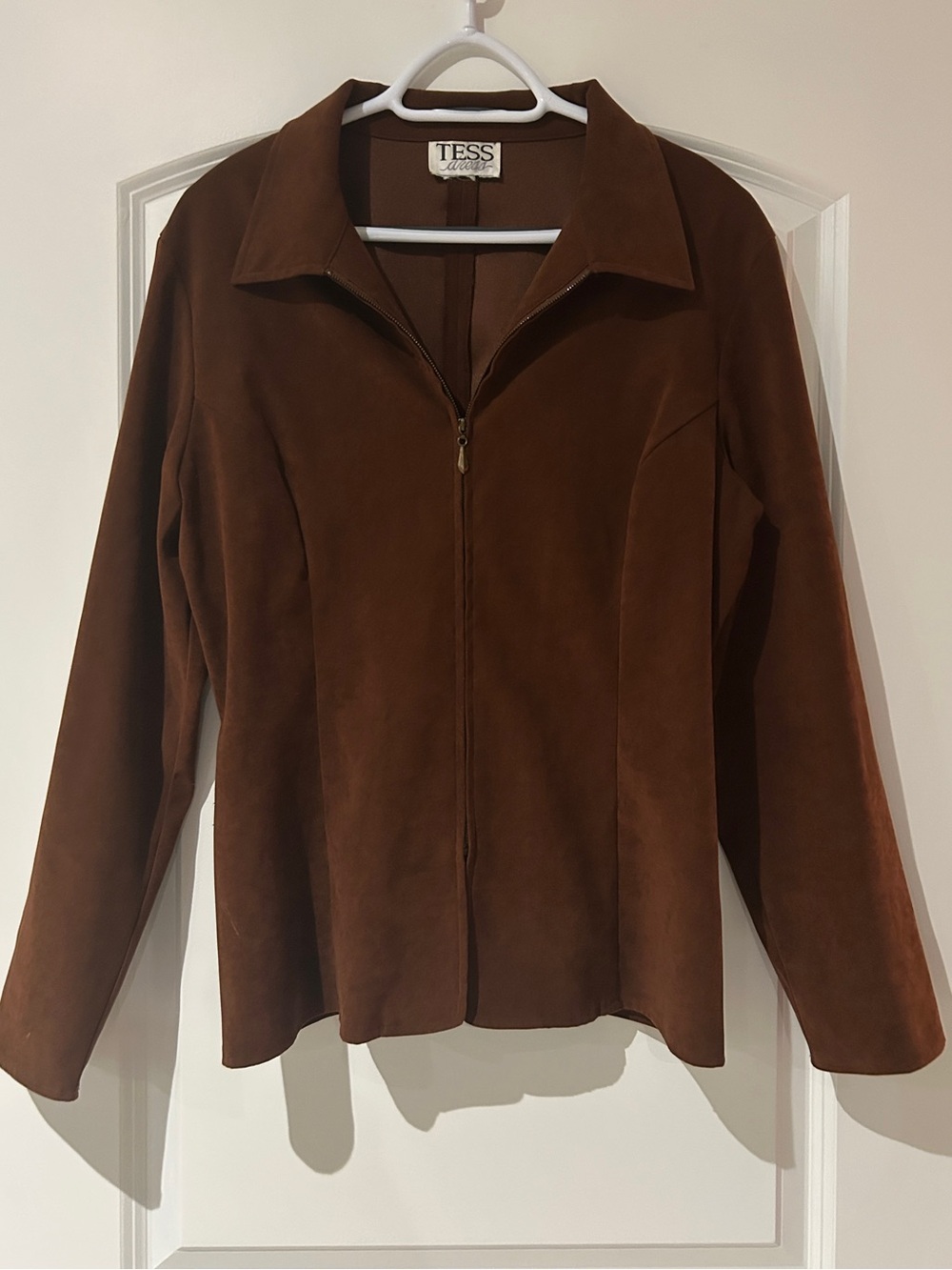 Tess Brown Suede Zip-Front Women’s Jacket